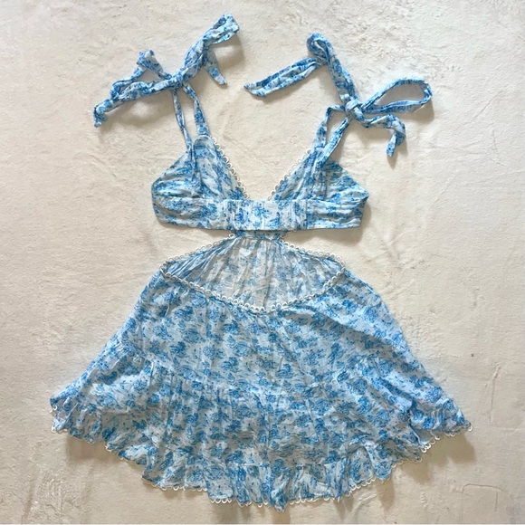 Tularosa Light Blue Floral Mini Dress - Picture 9 of 10